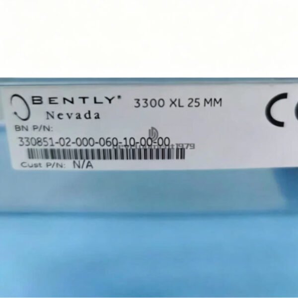 Bently Nevada 330851-02-000-060-10-00-CN 3300 XL 25 mm Proximity Probe The 330851-02-000-060-10-00-CN is a Bently Nevada 3300 XL 25 mm Proximity Probe with M30x2 threads, a 60mm case, and CCC approval. Brand new stock ready for worldwide shipping.